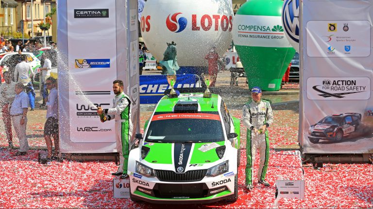 Special day for ŠKODA: Lappi claims maiden WRC 2 victory in new Fabia R5