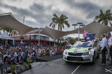Perfect start: ŠKODA works driver Lappi with commanding lead at the Rally Australia