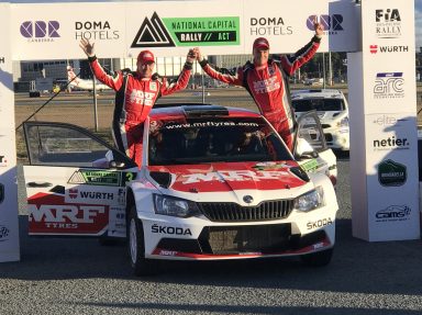 APRC National Capital Rally Canberra: Ole Christian Veiby vyhrál před Gauravem Gillem pro tým MRF ŠKODA