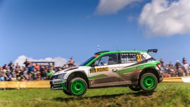 ADAC Rallye Deutschland: Pontus Tidemand and ŠKODA on track for winning both WRC 2 titles