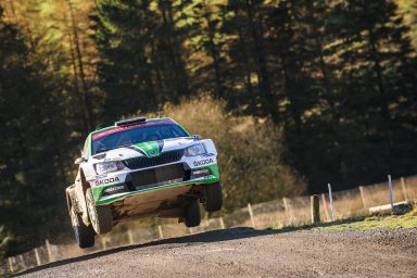 ŠKODA’s WRC 2 Champion Pontus Tidemand leading in Wales – Juuso Nordgren seventh
