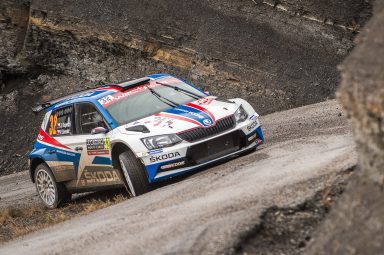 Rally Monte-Carlo: ŠKODA FABIA R5 driver Jan Kopecký clearly leads WRC 2 category