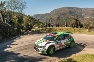 Czech Champion Kopecký and ŠKODA Motorsport lead WRC 2 at Rally France – teammate Veiby third
