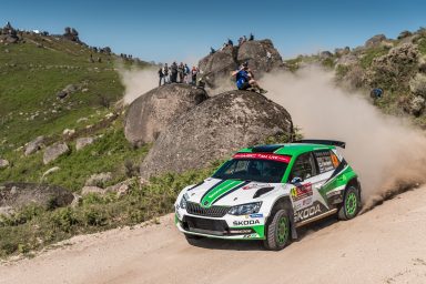 Rally Portugal: ŠKODA’s Tidemand storms into lead of WRC 2 – teammate Nordgren up to sixth