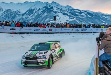 ŠKODA’s WRC 2 champion Jan Kopecký wins GP Ice Race ahead of junior Julian Wagner