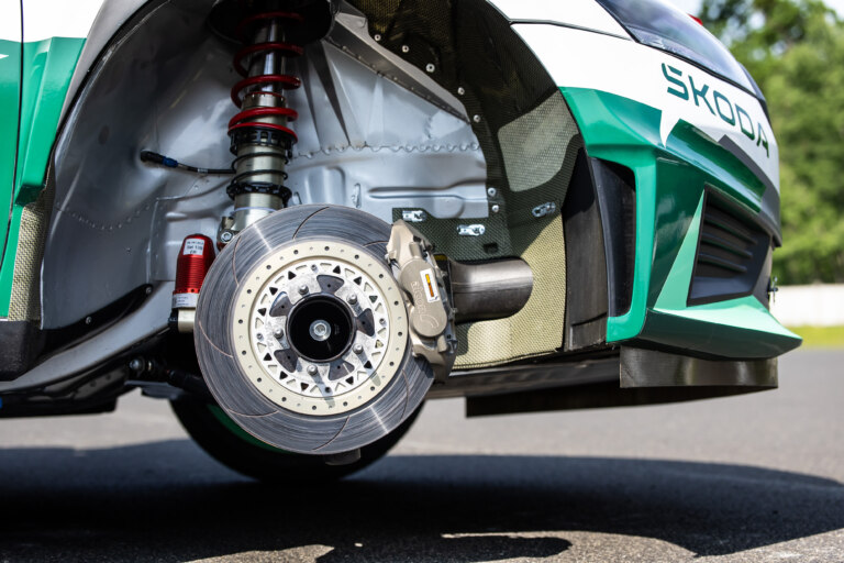Behind the wheel of the competition special lies sophisticated suspension and braking mechanics.