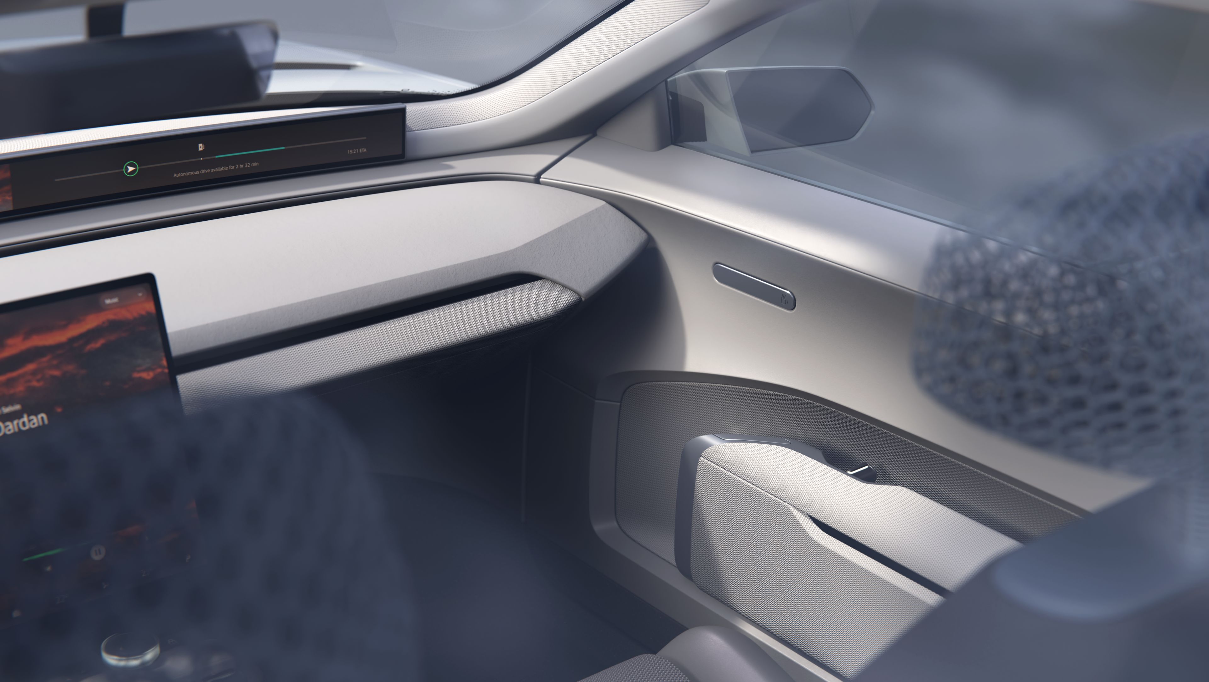 Vision O upřednostňuje recyklovatelnost díky interiéru z jednodruhových materiálů, což zjednodušuje recyklační procesy