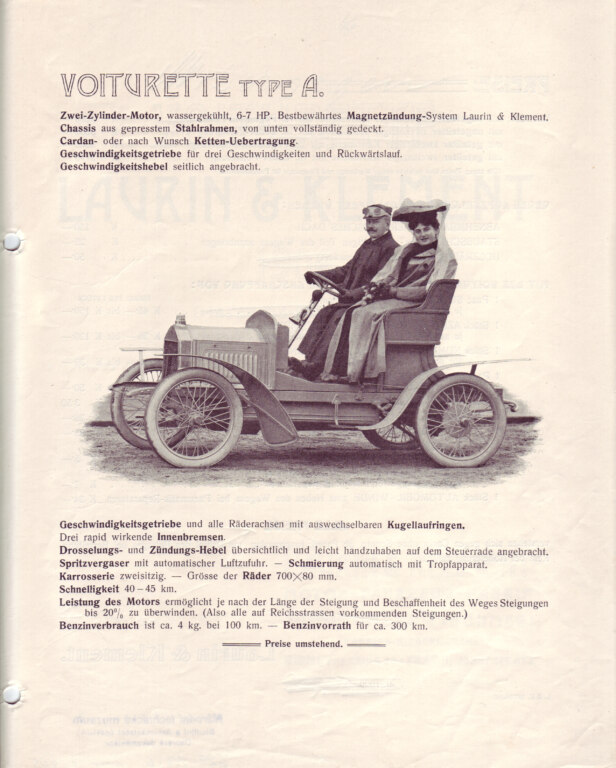 Laurin & Klement Voiturette A (1905-1907)