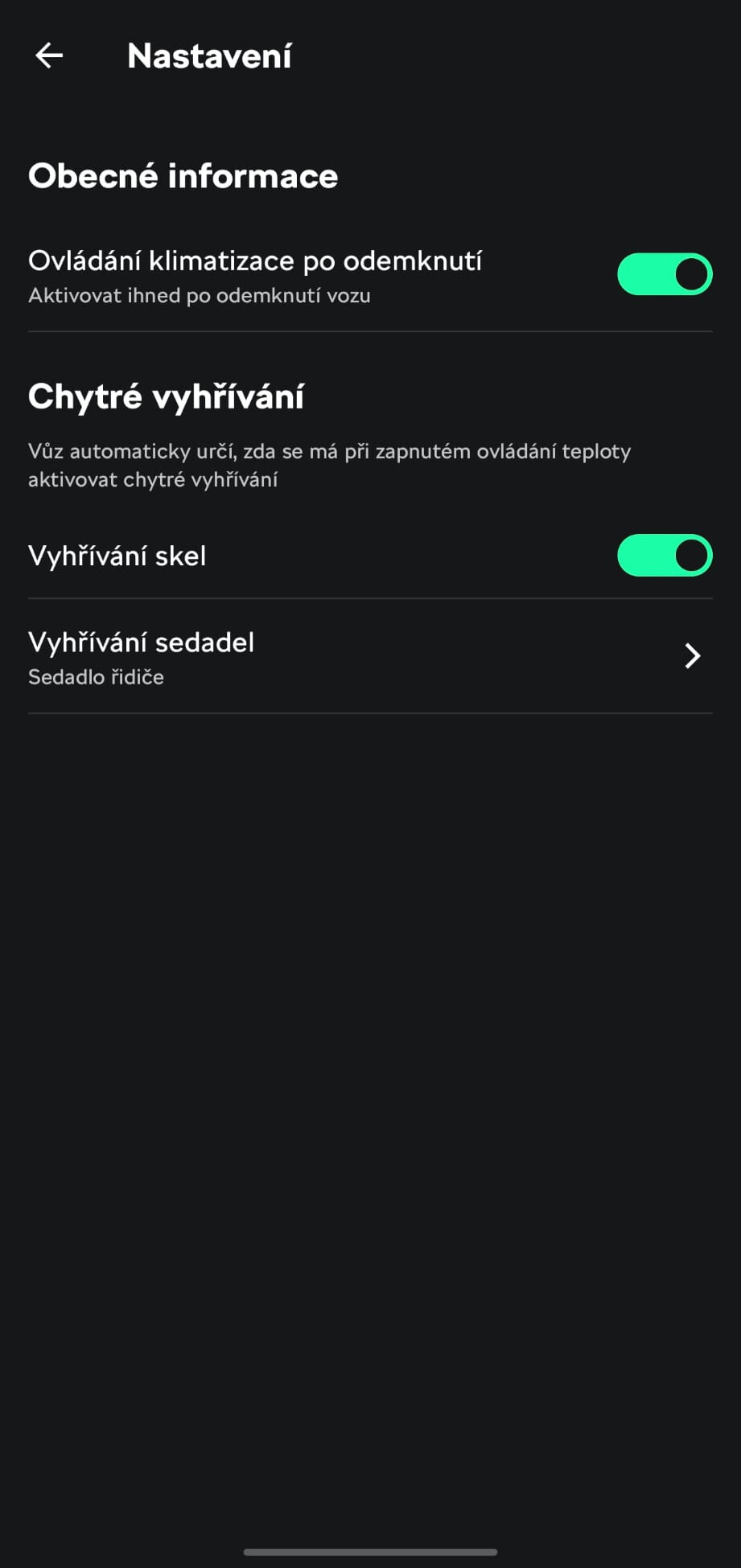 Nezávislé topení i další funkce pro tepelnou pohodu jdou nejsnáze nastavit skrze aplikaci MyŠkoda