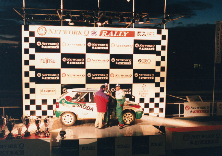 Stig Blomqvist driving the Felicia to third overall at the frozen Welsh rally in 1996.