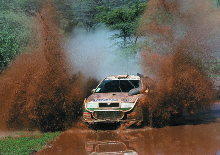 Octavia WRC achieved third place in the demanding Kenyan rally in 2001.
