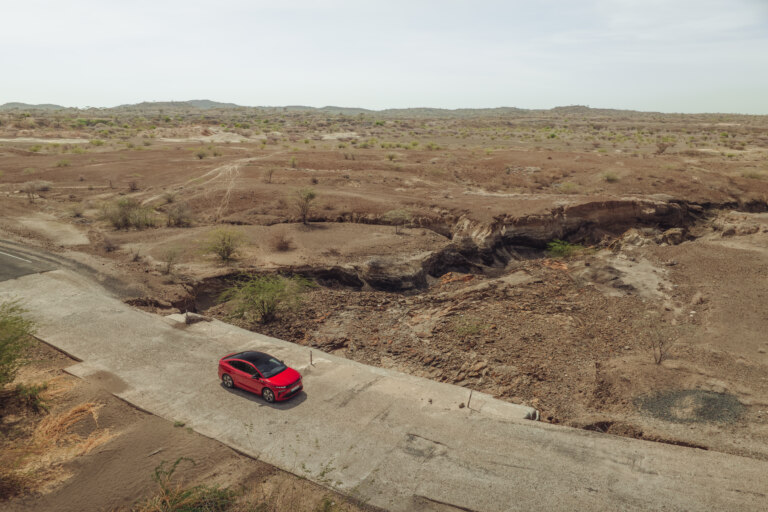 Far from civilisation, yet with reliable air conditioning and massage seats on board. Lose yourself in the wilderness.