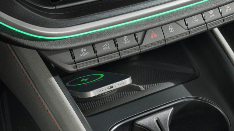 Both the Elroq and Enyaq now feature mobile unlocking and have also received improved wireless charging for mobile phones