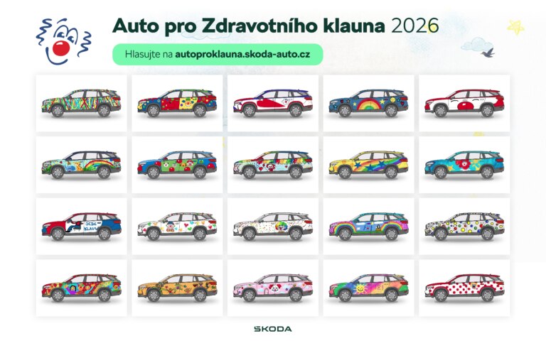 Rozhodněte o podobě tří vozů Škoda pro Zdravotního klauna