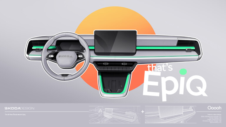 Škoda presents first interior sketches and announces world premiere date of electric Epiq