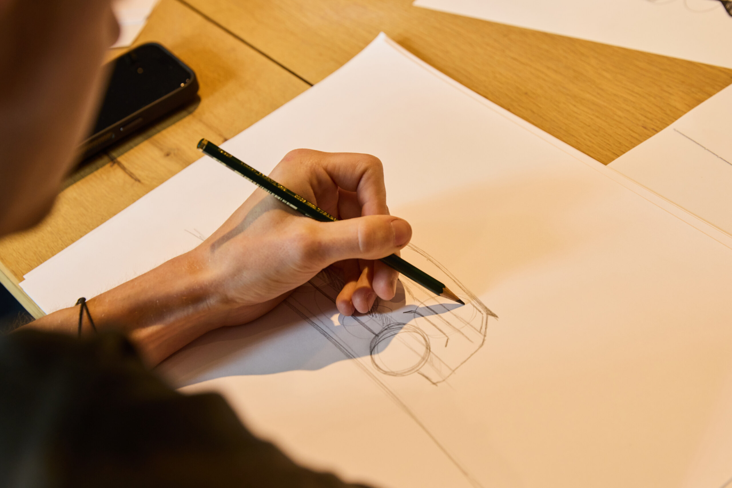 A sketching session with designer Jounggeen Kim