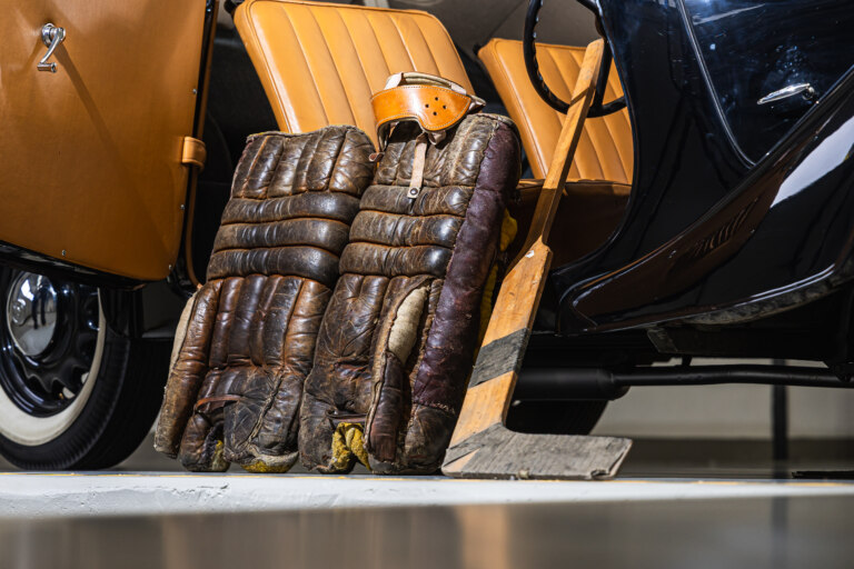 The goalie pads were big and heavy. Once they got soaked with water, moving around must have been a real struggle.