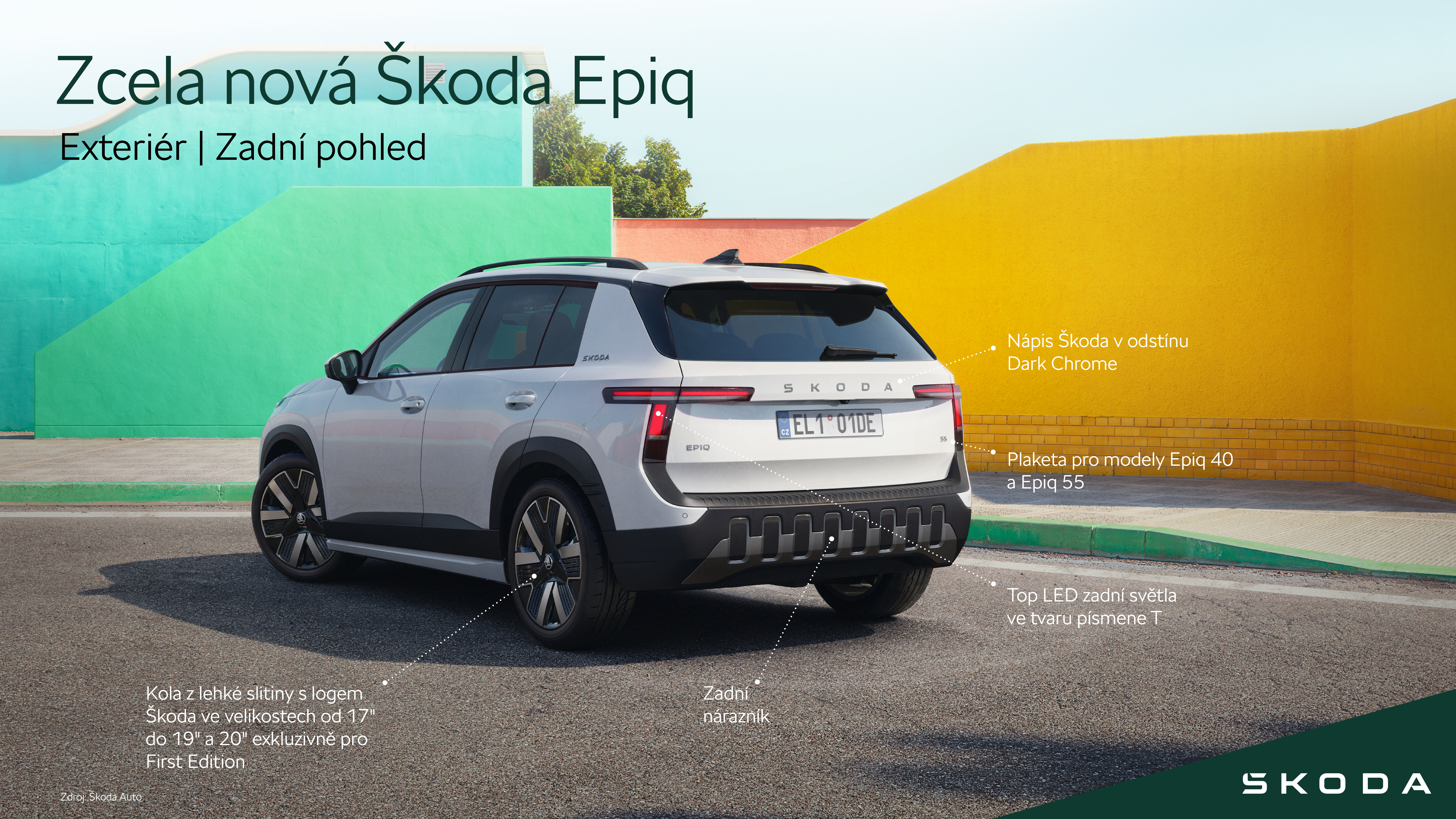 Škoda Epiq | Infografika Exteriér - zadní pohled
