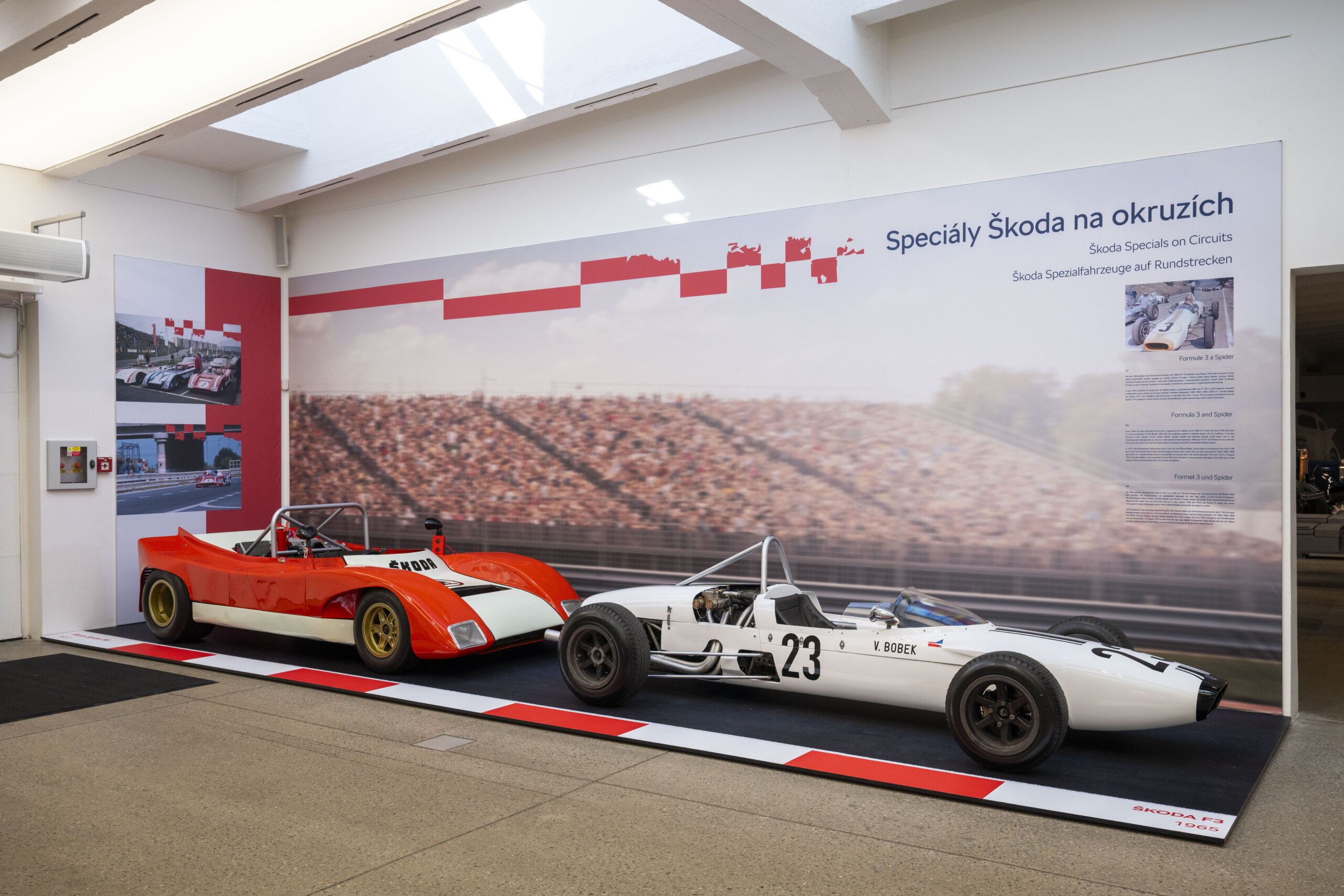 The Formula 3 car and the Spider recall Škoda’s circuit-racing specials.