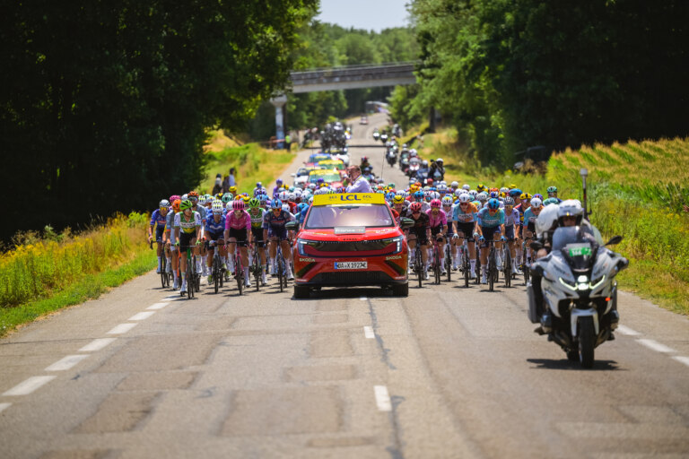 Tadej Pogačar, winner of the 113th Tour de France, receives crystal trophy created by Škoda Design