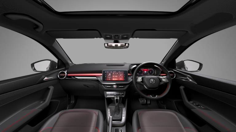 The Monte Carlo interior once again features black complemented by other darker shades