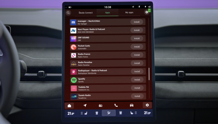The Peaq model's infotainment system is based on the Android platform and allows users to install a wide variety of third-party apps.